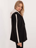 Sacou elegant negru cu glugă detașabilă