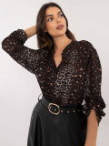 Bluză elegantă cu mâneci lungi în culoare gri