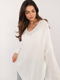 Pulover elegant ecru cu mâneci lungi