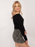 Pulover elegant negru cu mâneci lungi