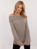 Pulover elegant bej cu mâneci lungi
