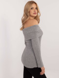 Pulover elegant gri cu mâneci lungi