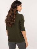 Pulover khaki elegant cu guler