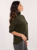 Pulover khaki elegant cu guler