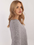 Pulover elegant gri cu aplicație