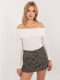 Pulover elegant ecru cu mâneci lungi