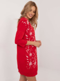 Rochie sportivă roșie cu model floral