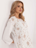 Rochie elegantă ecru cu model floral