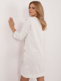 Rochie elegantă ecru cu model floral
