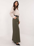 Pantaloni palazzo eleganți în khaki