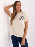 Tricou bej cu mânecă scurtă