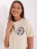 Tricou bej cu mânecă scurtă