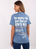 Tricou albastru confortabil cu mânecă scurtă