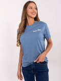 Tricou albastru confortabil cu mânecă scurtă