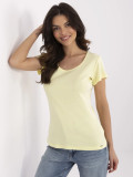 Tricou galben cu mânecă scurtă