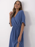 Rochie albastră evazată