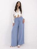Pantaloni stilati albaștri cu talie înaltă
