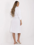 Rochie albă de vară cu mâneci lungi