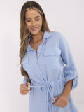Rochie de vară cămașă în albastru deschis