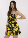 Rochie neagră de vară cu imprimeu