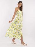 Rochie maxi cu croi evazat în ecru