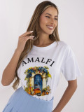Tricou alb cu mânecă scurtă
