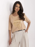 Bluză elegantă în culoarea camel