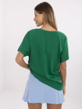 Tricou verde stilat cu mânecă scurtă