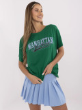 Tricou verde stilat cu mânecă scurtă