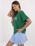 Tricou verde stilat cu mânecă scurtă