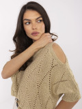 Pulover elegant auriu cu mâneci 3/4