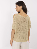 Pulover elegant auriu cu mâneci 3/4