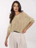 Pulover elegant auriu cu mâneci 3/4