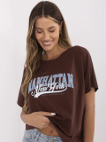Tricou elegant maro cu mânecă scurtă