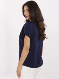 Tricou albastru elegant cu aplicație