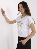 Tricou alb cu mânecă scurtă