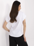 Tricou alb cu mânecă scurtă