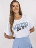 Tricou alb cu mânecă scurtă