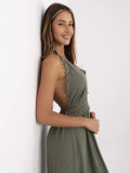 Rochie cu volane în culoare khaki