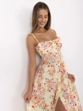 Rochie midi cu flori și bretele