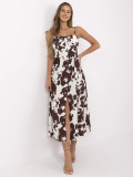Rochie maro evazată cu motiv animalier