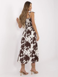 Rochie maro evazată cu motiv animalier