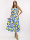 Rochie albastră evazată