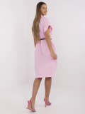 Rochie roz simplă cu guler