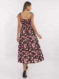 Rochie midi cu flori pe bretele