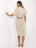 Rochie simplă bej cu curea