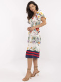 Rochie midi cu flori și mâneci scurte