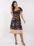 Rochie midi cu flori și mânecă scurtă