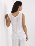 Bluză albă boho cu dantelă și broderie