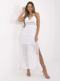 Rochie maxi albă cu dantelă